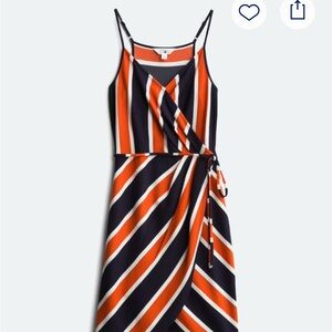 Sleevless Striped Dress - Navy, White, and Rust